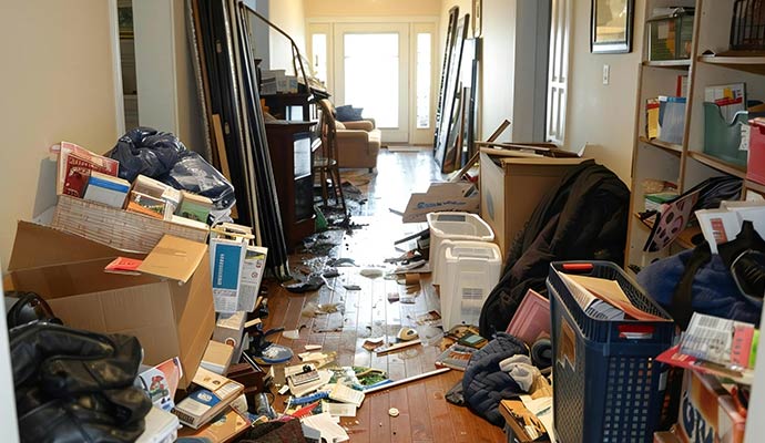 A hoarder room full with clutter