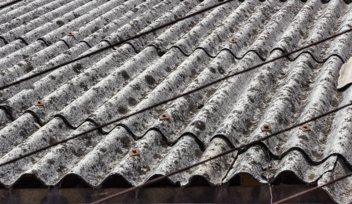 Asbestos damaged roof