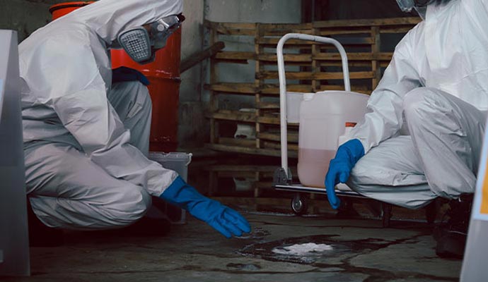 Hazardous chemical spill cleanup service