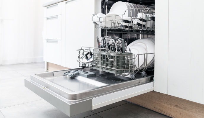 Clean dishwasher after sanitation