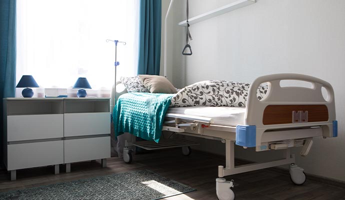 Clean hospital room