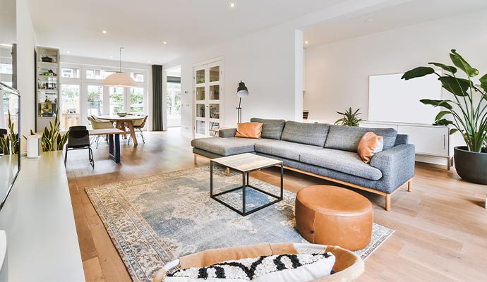 Clean modern living room