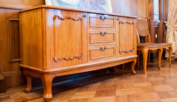 Clean wooden cabinet