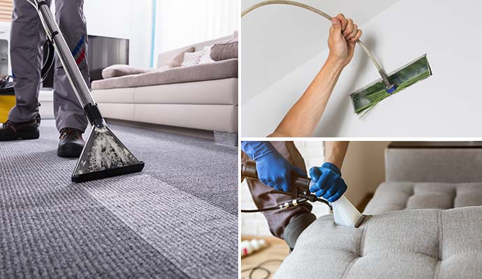 Collage of carpet, duct and upholstery cleaning Collage of carpet, duct and upholstery cleaning