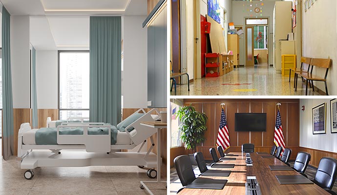 Collage Of Clean Commercial Space Collage Of Clean Commercial Space