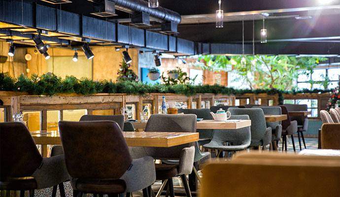Commercial restaurant furniture and contens.