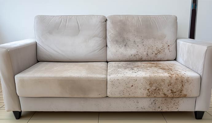 Mold damaged sofa