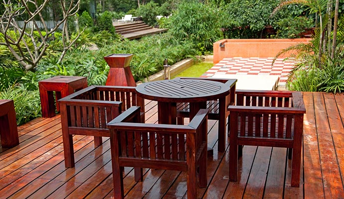 Organized furnitures at patio