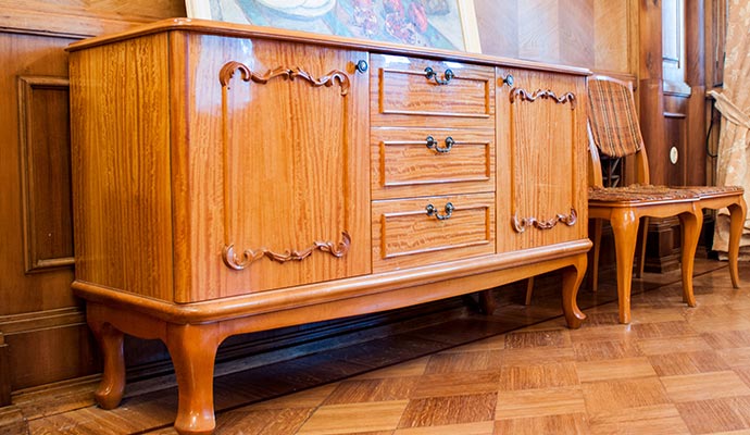Repaired wooden furniture