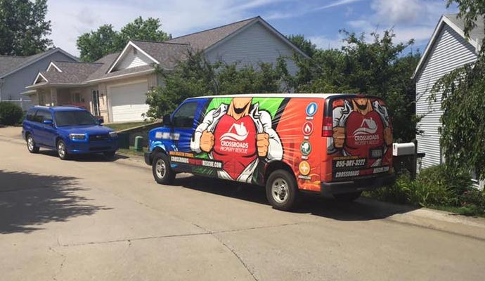 Crossroads Property Rescue service van