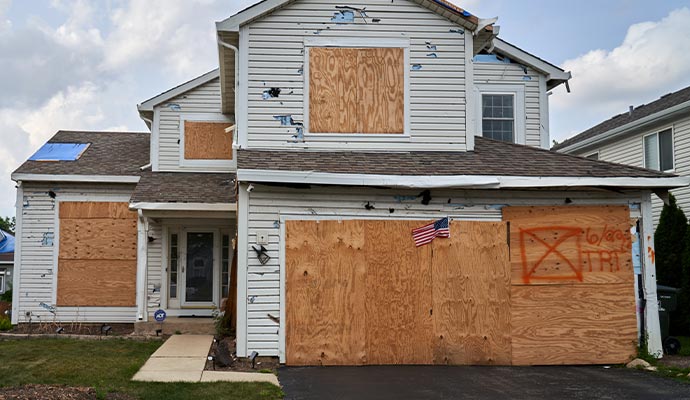 Board up service for water damaged property