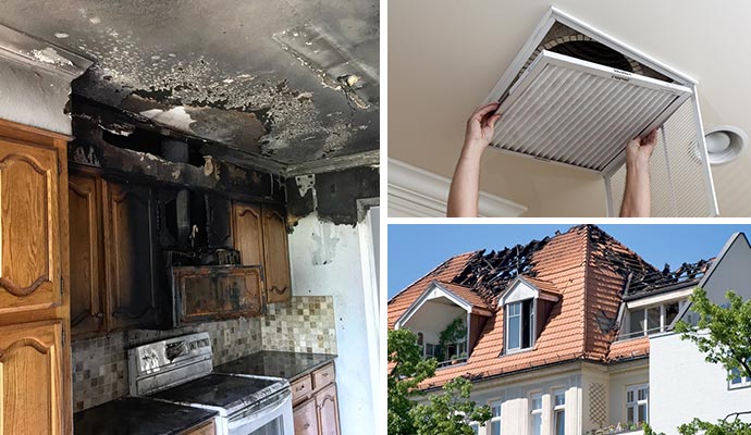 Fire Damage Restoration Kitchen Roof Repair