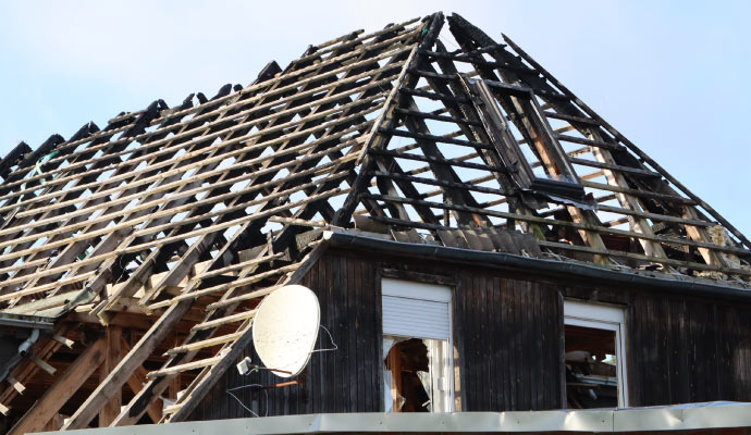 Reconstruction service for fire-damaged residential property