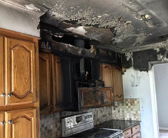 Kitchen fire damage restoration services