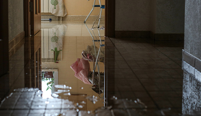 Plumbing leak floor damage