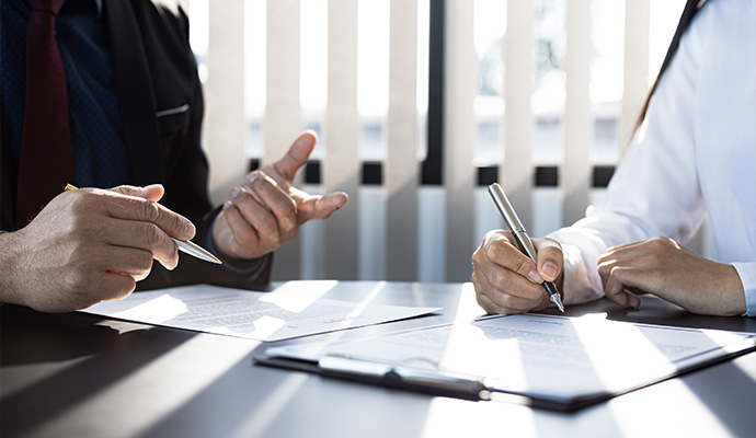 Signing insurance agreement