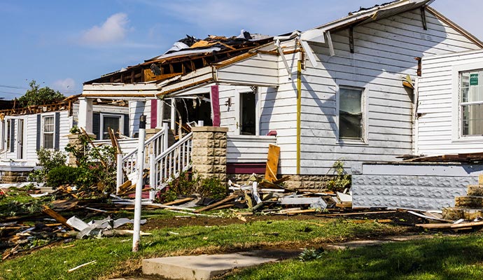 Storm damaged property