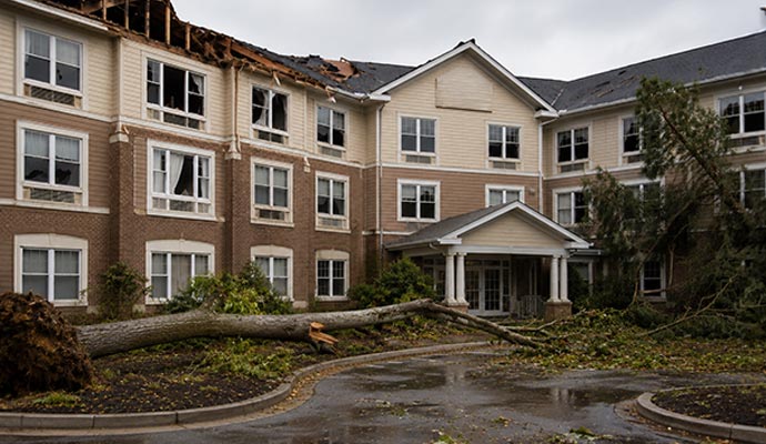 Storm damaged assisted living facility