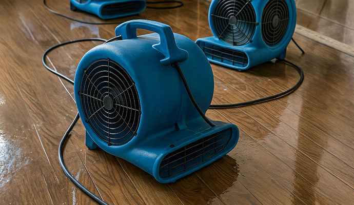 Water damage restoration service equipment