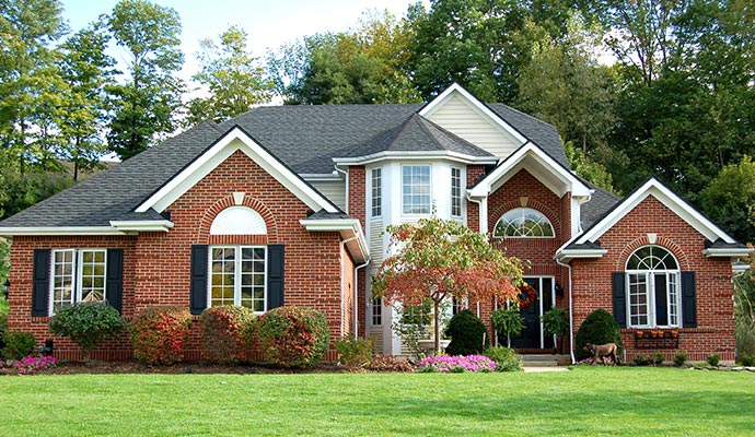 Beautiful residential house exterior Exterior view of a beautiful residential house
