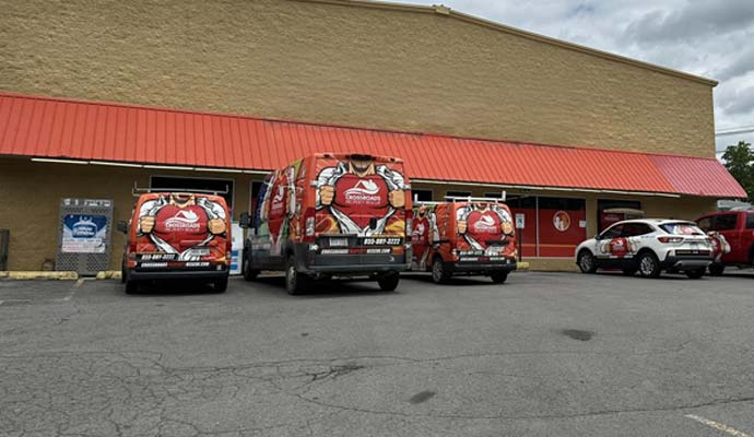 Crossroads Property Rescue service vehicles