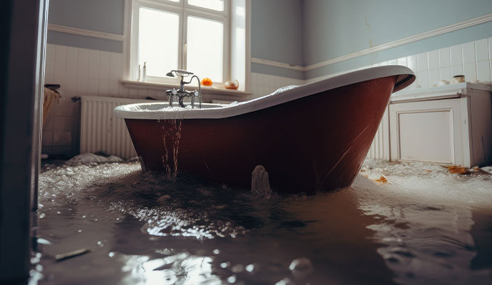 Overflowing tub