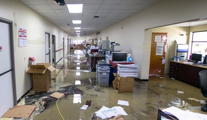 Water damaged commercial property